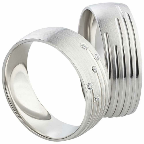 Silberringe mit verschieden langen Glanzrillen SR040-SR041