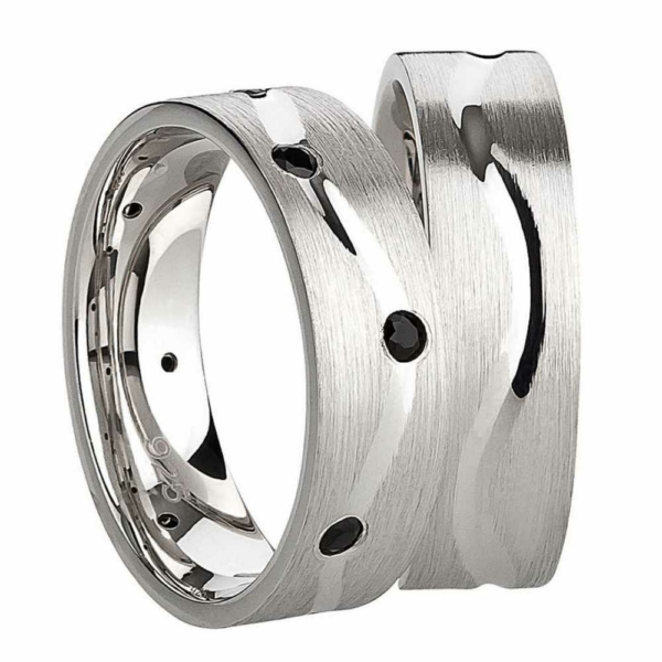 Silberringe mit schwarzen Zirkonias SR1068-SR1069
