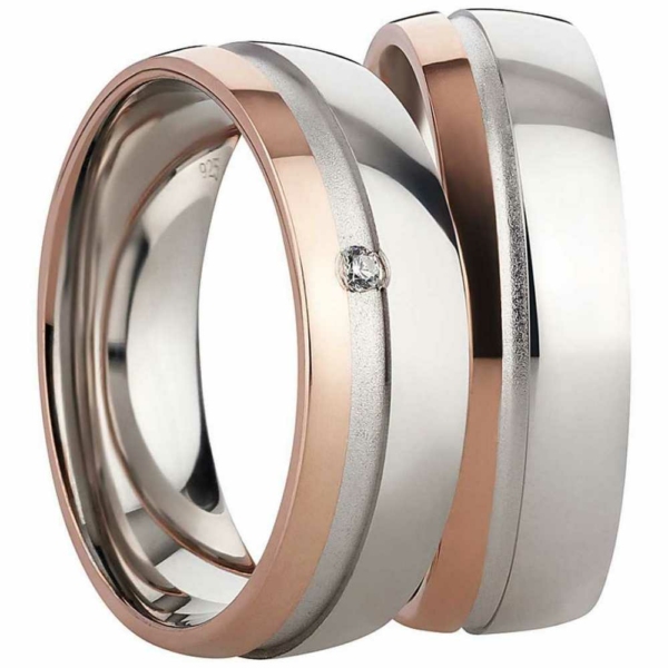 Silberringe bicolor mit Zirkonia SR994-SR995