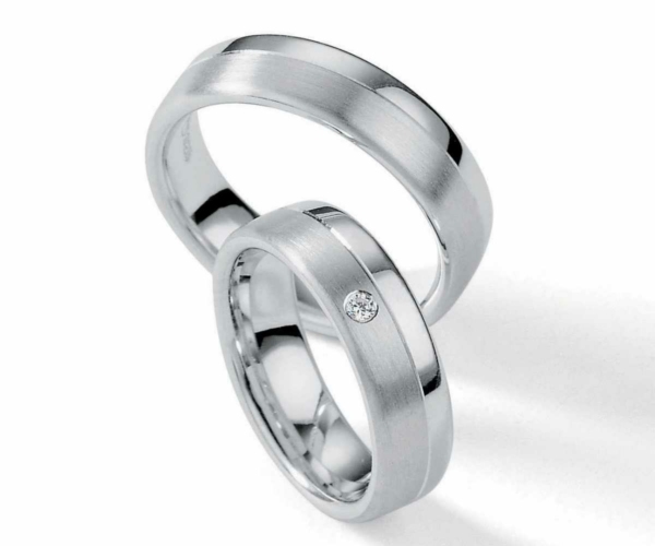 Trauringe Silber 55/01100-060 mit Diamant