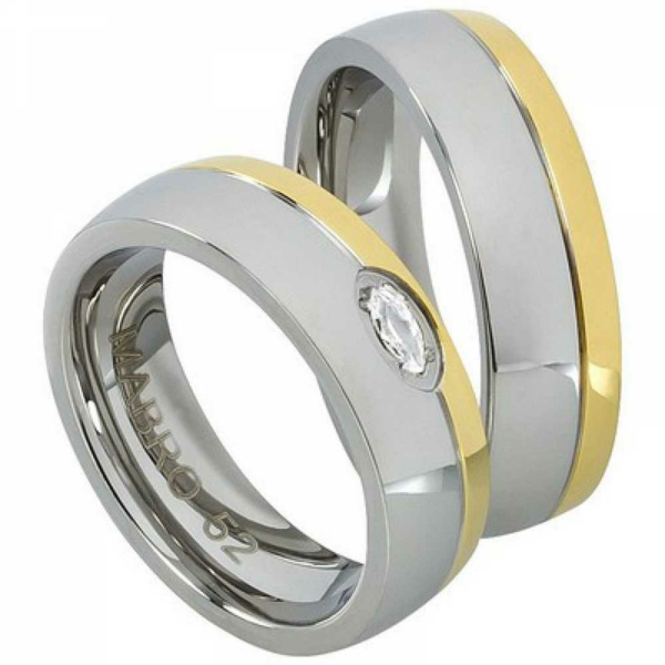 Partnerringe Edelstahl E167 Bicolor