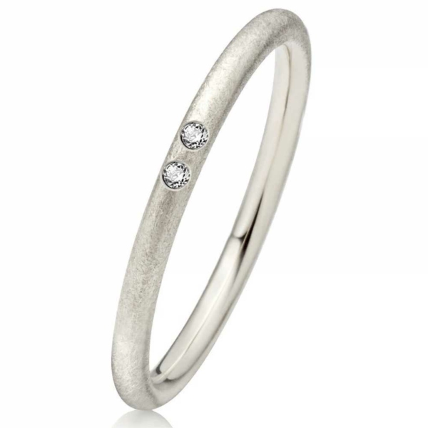 Verlobungsring Weißgold Damenring GE660-D2 mit zwei Diamant