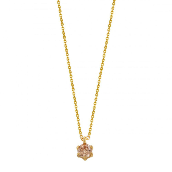 Xenox Damen 925 Sterling Silber Halskette mit Anhänger mit Zirkonia in goldfarbe...