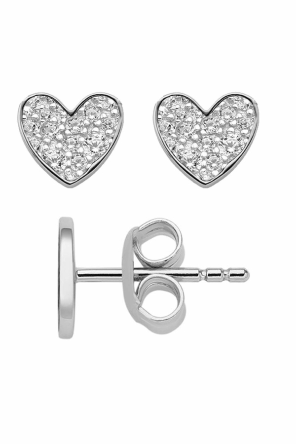 XENOX Ohrringe XS2035 Damen Ohrstecker Herz Silber 925 Silber weiß Zirkonia