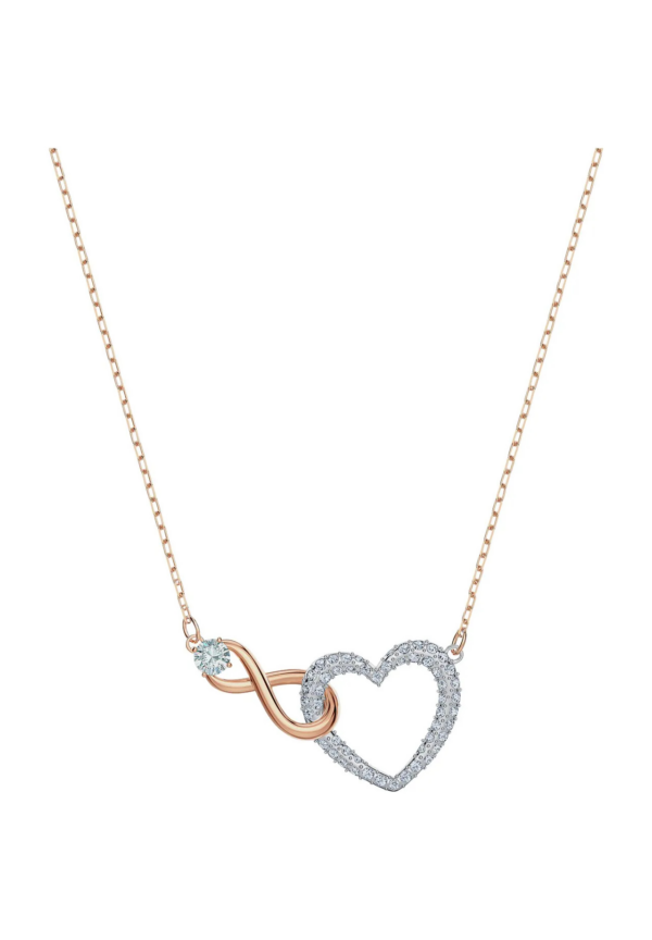 Swarovski Damen Halskette mit Herz & Infinity Anhänger Rosegold 5518865