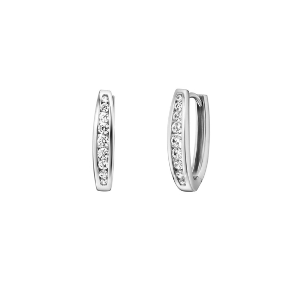 White Sense Damen Creolen mit Zirkonia Silber 4.01.3.84