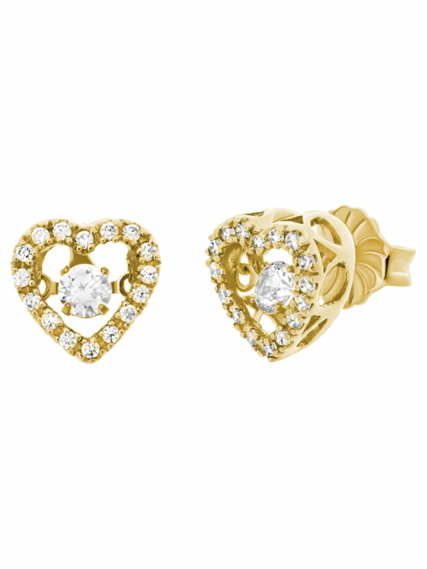 Julie Julsen Damen Ohrstecker Herzen mit Zirkonia Gold JJDER0778.3