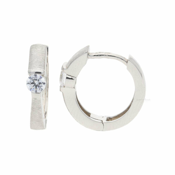 White Sense Damen Klappcreolen Zirkonia Silber 4.01.3.818