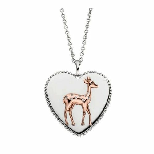 Viventy Damen Halskette mit Rose Bambi Herz Anhänger 782902