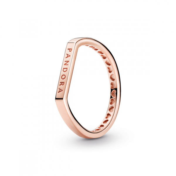 Pandora Damen Stacking Ring mit Logo Größe 50 Rosegold 189048C00-50