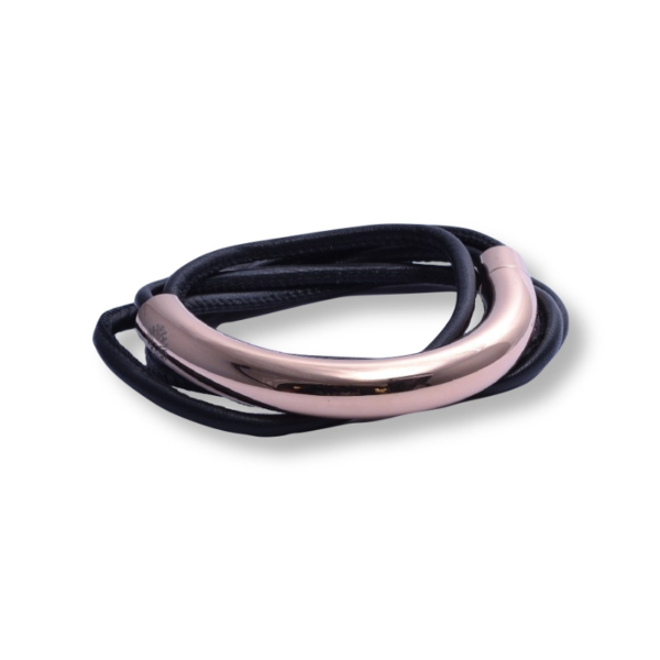 Qudo Damen Lederarmband Doppio big 41cm Schwarz 115157