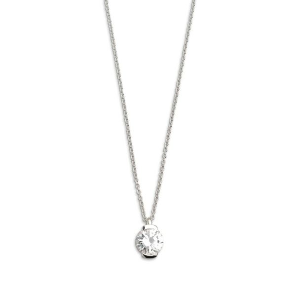 Xenox Damen Halskette mit Zirkonia Anhänger Collier 45cm Silber XS7080
