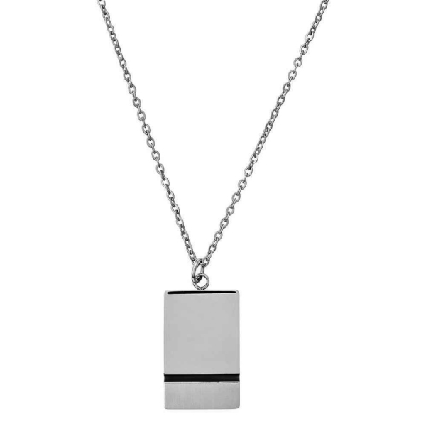Xenox Damen Halskette mit Dogtag  Anhänger Silber X3967