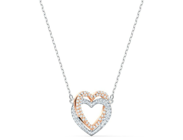 Swarovski Damen Halskette mit Kristall Infinity Herzen Anhänger Silber 5518868