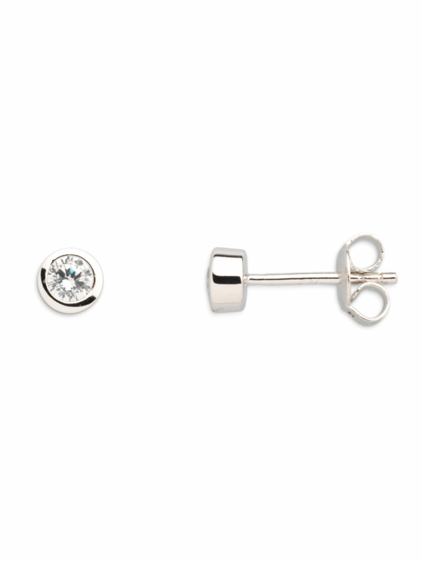 Xenox Damen Zirkonia Ohrstecker Zargenfassung Silber XS7122