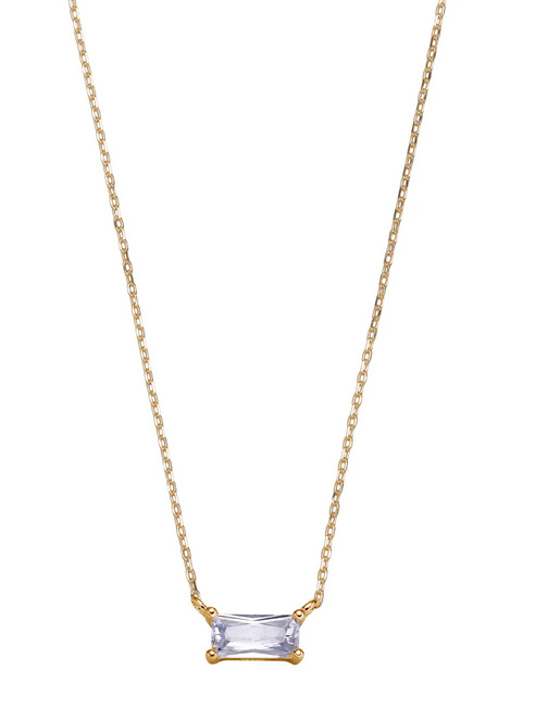 Collier silbervergoldet mit blauem Zirkonia