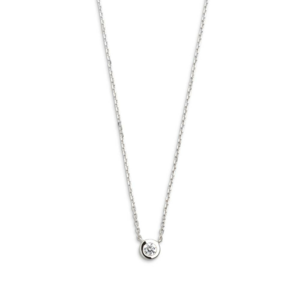 Xenox Damen Halskette mit Zirkonia Anhänger Zargenfassung 45cm Silber XS7385