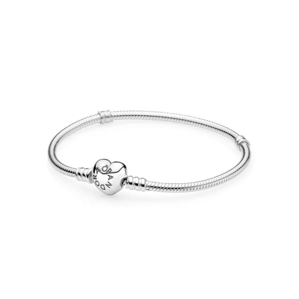 Pandora Moments Damen Armband mit Herz-Verschluss Silber 590719-