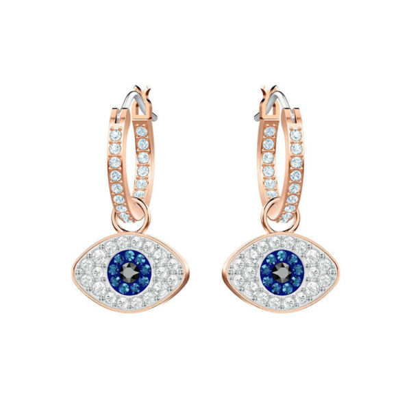 Swarovski Damen Creolen Symbolic mit Evil Eye Anhänger Rosegold 5425857