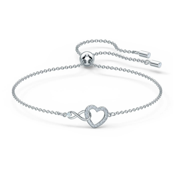 Swarovski Damen Armband mit Infinity & Kristall Herz Silber 5524421