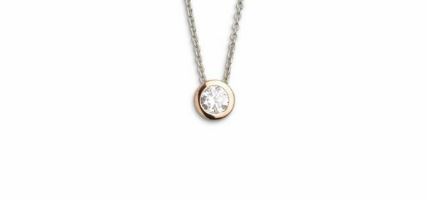 Xenox Damen Halskette mit Zirkonia Rosegold Anhänger Collier Silber XS7281R