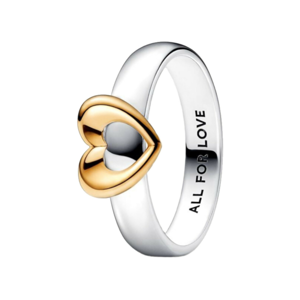 Pandora Moments Damen Ring mit verschiebbarem Herz Größe 56 Bicolor 162504C00-56