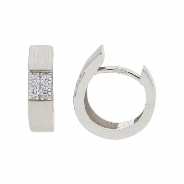 White Sense Creolen 925/000 Sterling Silber mit Zirkonia 4.01.3.678
