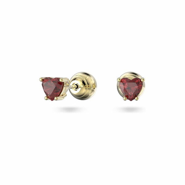 Swarovski Ohrstecker Stilla mit roten Herz Kristallen Gold 5639133