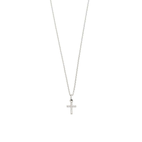 Xenox Damen Halskette mit Kreuz Anhänger 45cm Silber XS3521K