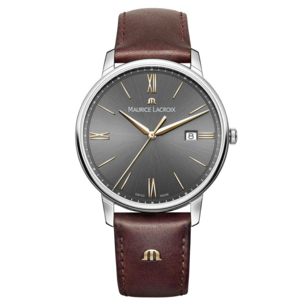 Maurice Lacroix Herren Analoguhr mit Lederarmband Braun EL1118-SS001-311-1