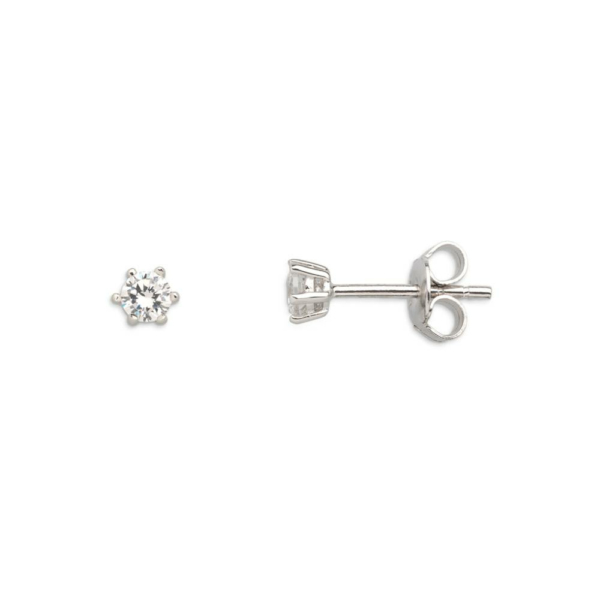 Xenox Damen Zirkonia Ohrstecker Krappenfassung Silber XS7382