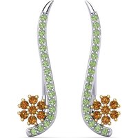 14K Gold Grüner Amethyst Ohrringe