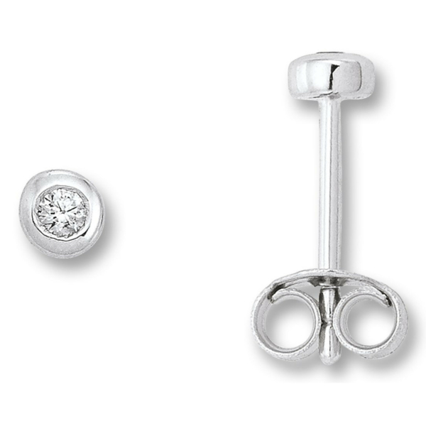 Zirkonia Zarge Ohrringe   Ohrstecker aus 925 Silber