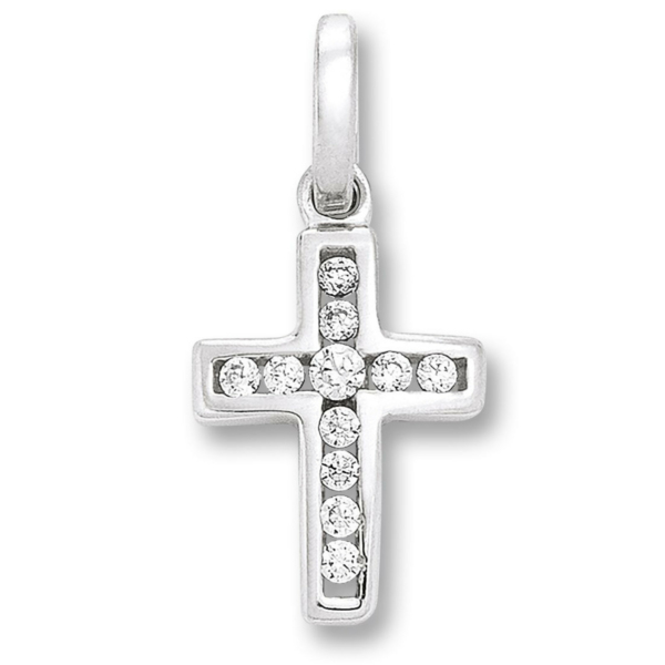 Zirkonia Kreuz Anhänger aus 925 Silber