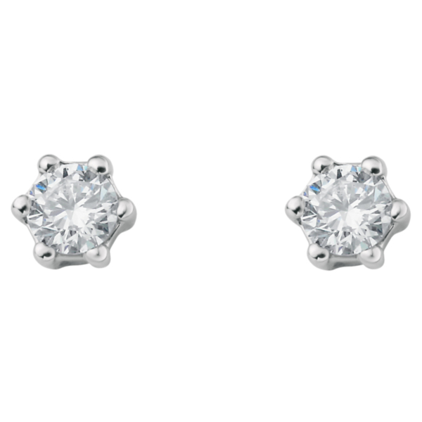 0.1 ct  Diamant Brillant Ohrringe   Ohrstecker aus 585 Weißgold