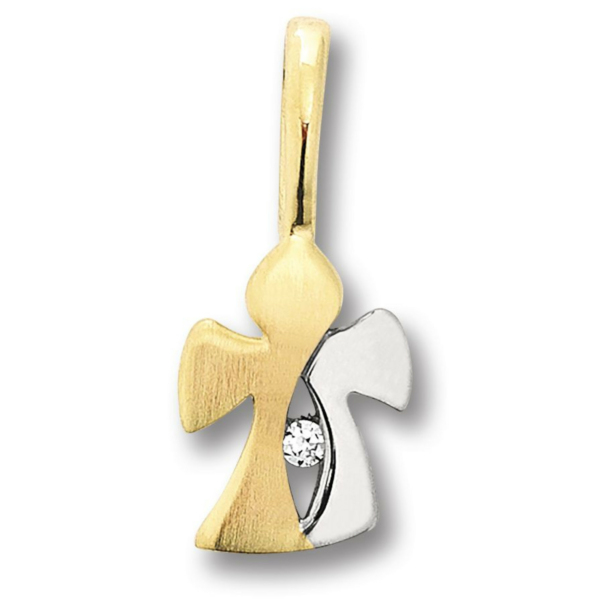 Zirkonia Engel Anhänger aus 333 Gelbgold