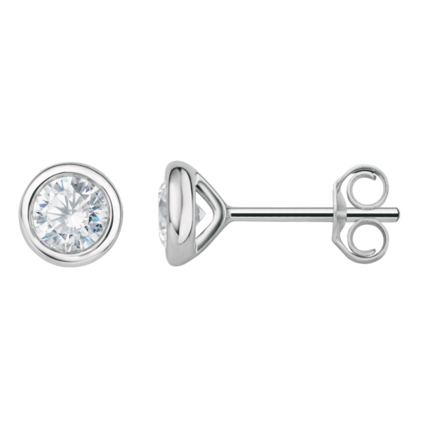 0.32 ct  Diamant Brillant Zarge Ohrringe   Ohrstecker aus 750 Weißgold