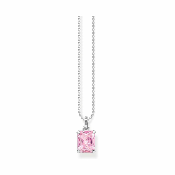 Thomas Sabo Damen Halskette mit rosa Zirkonia 45cm Silber KE1964-051-9-L45V