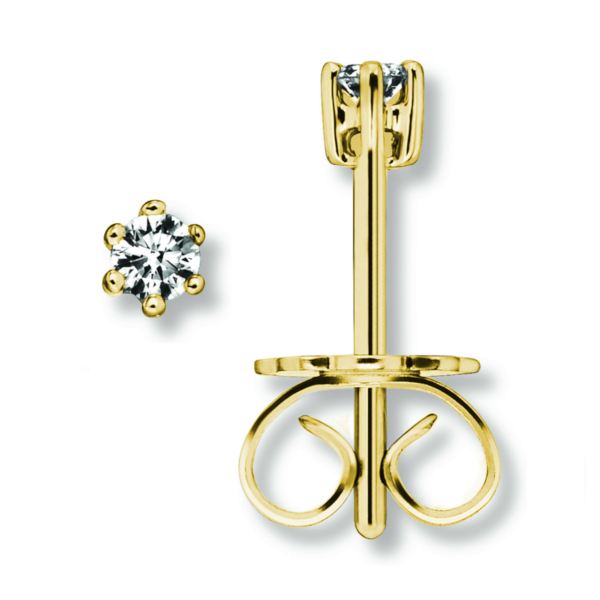 0.1 ct  Diamant Brillant Ohrringe   Ohrstecker aus 585 Gelbgold