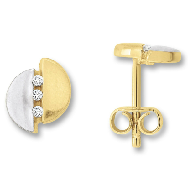 Zirkonia Ohrringe   Ohrstecker aus 333 Gelbgold