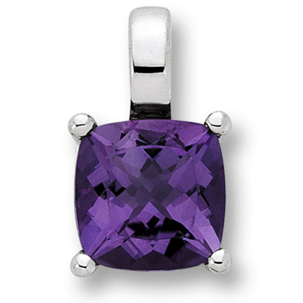 Amethyst Anhänger aus 333 Weißgold