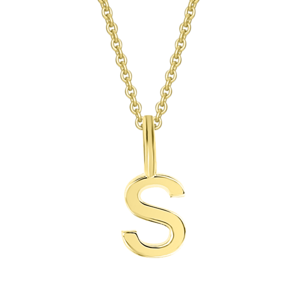 Buchstabe S Buchstaben Anhänger aus 333 Gelbgold