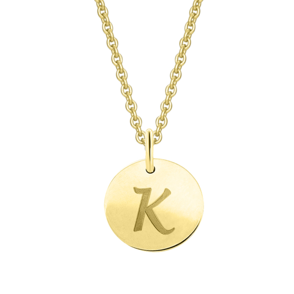 Buchstabe K Buchstaben Anhänger aus 333 Gelbgold Ø 11,0 mm