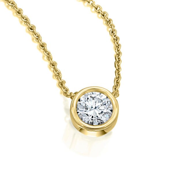 0.2 ct  Diamant Brillant Zarge Halskette aus 585 Gelbgold   45 cm  Ø 5,45 mm