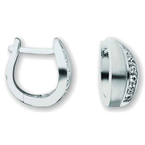 Zirkonia Ohrringe   Creolen aus 925 Silber