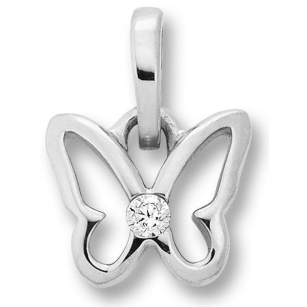 Zirkonia Schmetterling Anhänger aus 925 Silber