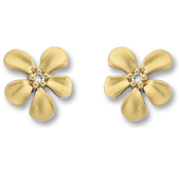 Zirkonia Blume Ohrringe   Ohrstecker aus 925 Silber