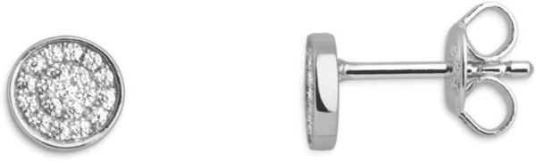Xenox Damen Ohrstecker Kreisform Happy Hour mit Zirkonia Steinen Silber XS3739N