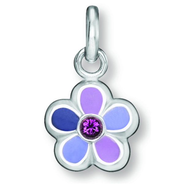 Zirkonia Blume Anhänger aus 925 Silber