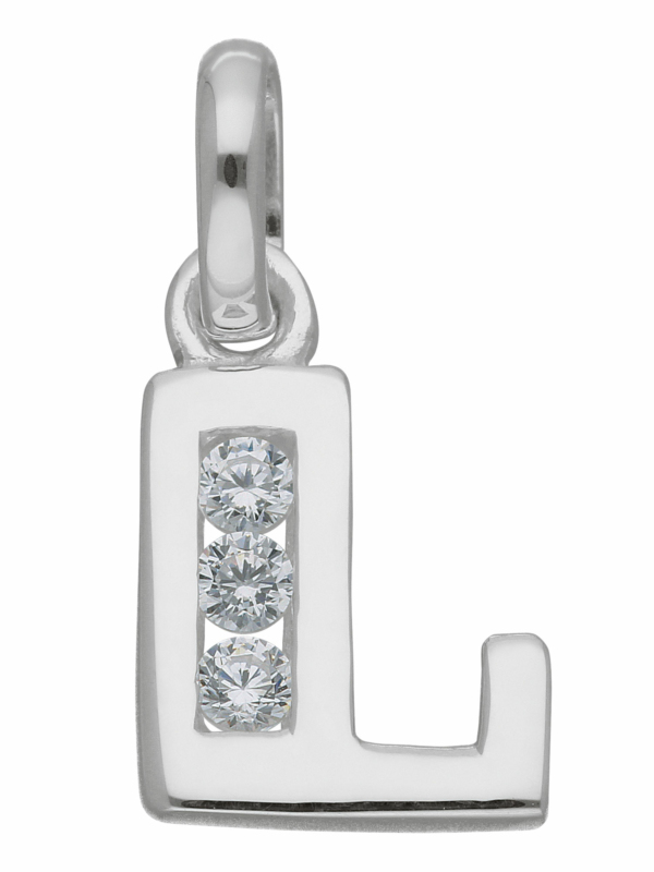 Damen Silber Schmuck 925 Silber Buchstabenanhänger mit Zirkonia